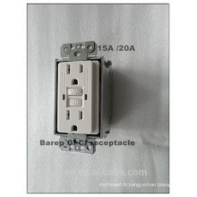 15A UL certificaiton Protection contre les fuites GFCI Wall Socket